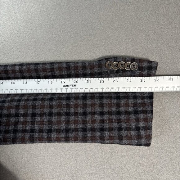 S Cohen Angelico Men’s 48R 100% Wool Checked Plaid Blazer Sport Coat Jacket Fall - Picture 7 of 16